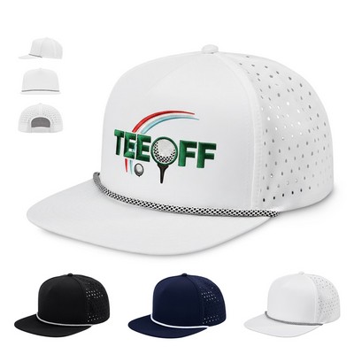 5-Panel Flat Brim Rope Golf Cap