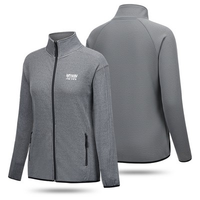 Women's Heathered Sweater Fleece Jacket