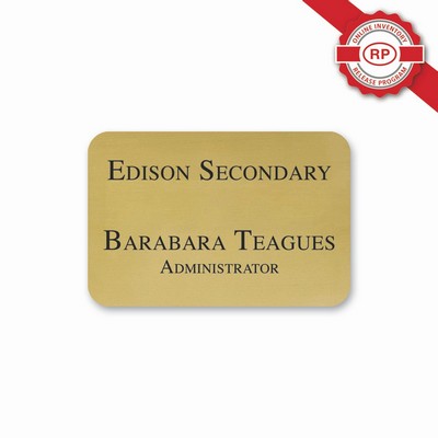 Custom Size Oxidized Brass Executive Name Badge (2.00" x 3.00" Square Inches)