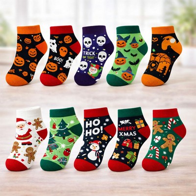 Ankle Cut Custom Knit Casual Socks