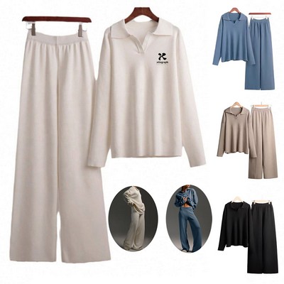 Office Casual Wear Women's Knit Lounge Set