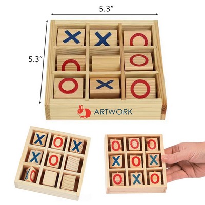 Wooden Tic-Tac-Toe Board Game