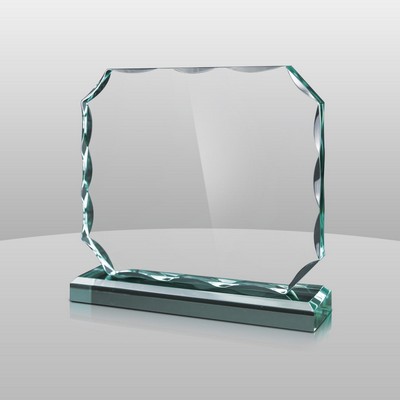 Horizontal Mount Jade Green Glacial Ice Award II (8"x8"x2")