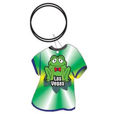 Las Vegas Frog T-Shirt Key Chain w/Clear Mirrored Back (4 Square Inch)