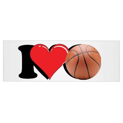 I Love Basketball Panoramic Metal Photo Magnet (1 5/8"x4 5/8")