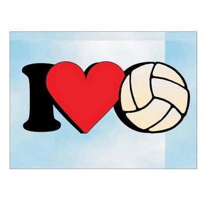 I Love Volleyball Metal Rectangle Photo Magnet (2"x3")