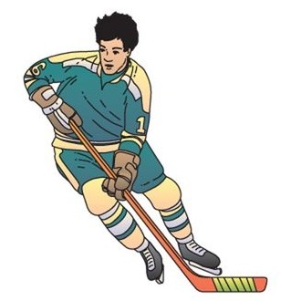 Hockey Player Promotional Magnet w/ Strip Magnet (3 Square Inch)