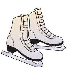 Ice Skates Promotional Magnet w/ Strip Magnet (8 Square Inch)