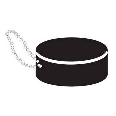 Hockey Puck Promotional Key Chain w/ Black Back (3 Square Inch)