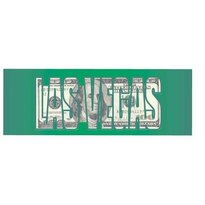 Las Vegas Block Letter $100 Bill Panoramic Badge w/ Bar Pin (2 1/2"x3 1/2")