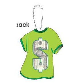 Dollar Sign $100 Bill T-Shirt Zipper Pull