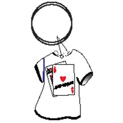 Las Vegas Blackjack T Shirt Key Chain w/Clear Mirrored Back (4 Square Inch)