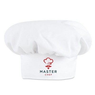 Muslin White Chef Hat w/Hook & Loop Back