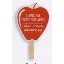 Apple Hand Fan w/Wooden Handle
