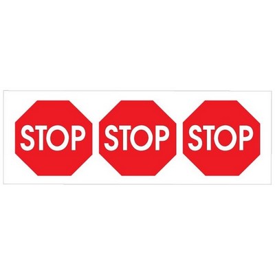 Stop Sign Panoramic Badge w/ Bar Pin (1 5/8"x4 5/8")