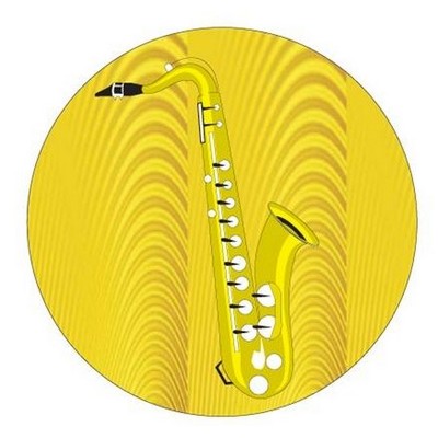 Saxophone Round Metal Photo Magnet (2 1/2")