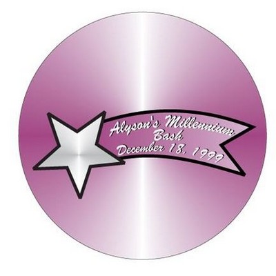 Star Banner Round Badge w/ Bar Pin (2 1/2")
