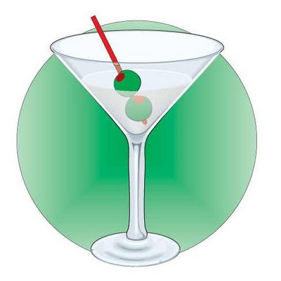 Martini Acrylic Coaster w/Felt Back