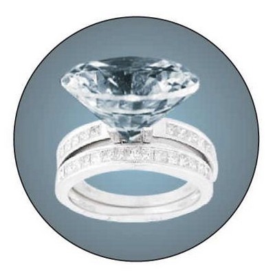 Diamond Ring Round Badge w/ Bar Pin (2 1/2")