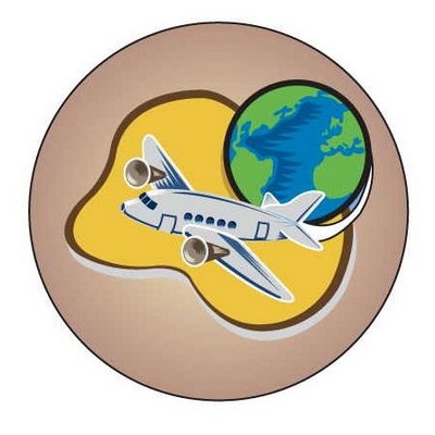 Prop Plane Round Metal Photo Magnet (2 1/2")