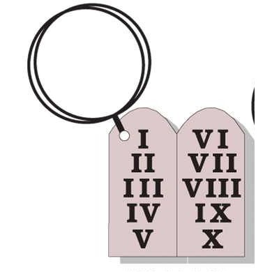 10 Commandments Executive Keychain w/Mirrored Back (12 Square Inch)
