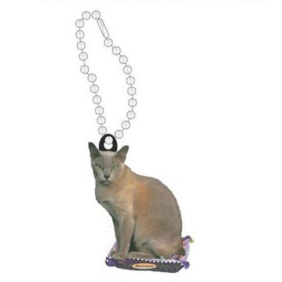Burmese Cat Promotional Key Chain w/ Black Back (6 Square Inch)