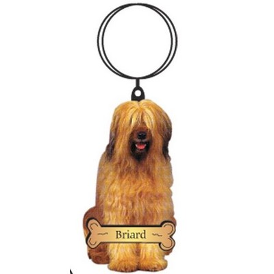 Briard Dog Keychain w/Mirrored Back (6 Square Inch)