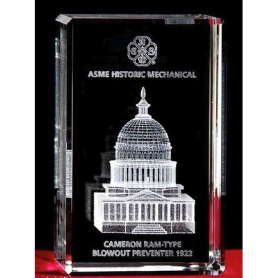 3-D Capital Dome in Crystal Vertical Award