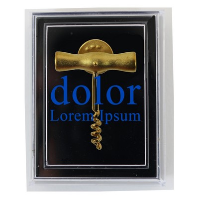 Tire-Bouchon Gold Plated T Handle Corkscrew Lapel Pin