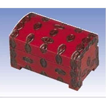 Wood Chest w/Dark Brown Detail (4"x2 3/8"x2 1/4")