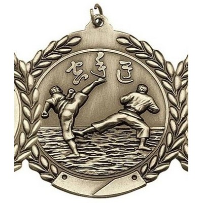 Medal,"Karate" Die Cast - 2 3/4" Dia