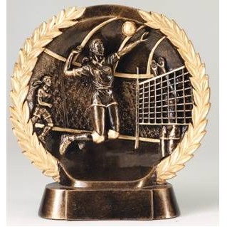 High Relief Female Volleyball Award - 7 1/2"