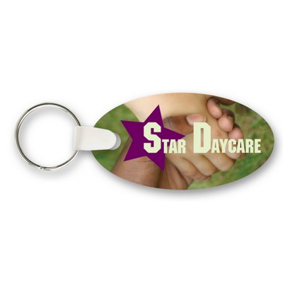 USA Made Thermal Laminated Loyalty Card Keytag (1.125"x2") Oval