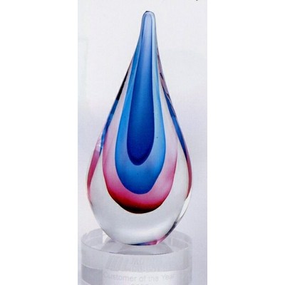 Large Glass Flame Award w/3 Colors