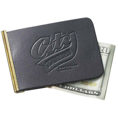 Bonded Leather Spring Loaded Money Clip