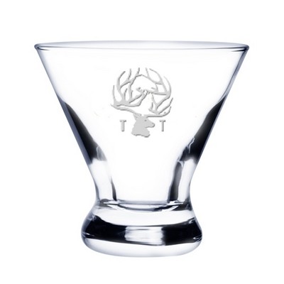 8.25 oz Stemless Martini Glass (Deep Etch)