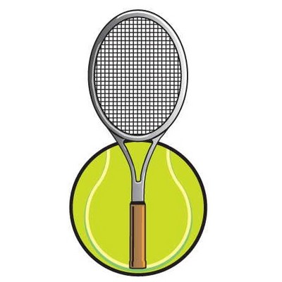 Tennis Ball And Racket Magnet w/ Full Magnetic Back (10 Square Inch)