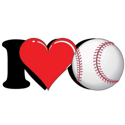 I Love Baseball Maxi Magnet (2 Square Inch)