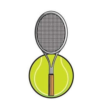 Tennis Ball And Racket Promotional Magnet w/ Strip Magnet (10 Square Inch)