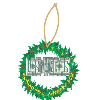 Las Vegas Block Letter $100 Wreath Ornament w/ Mirrored Back (10 Square Inch)