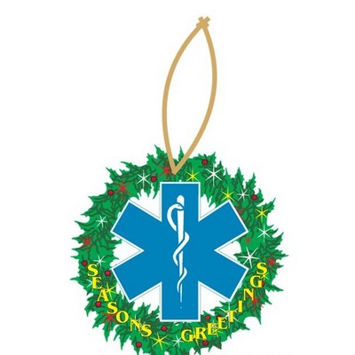 Caduceus Cross Executive Wreath Ornament w/ Mirrored Back (2 Square Inch)