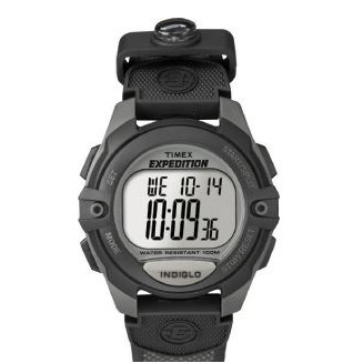 Timex® Expedition Black/Gray Core Chrono Alarm Timer Watch W/ Nylon Band