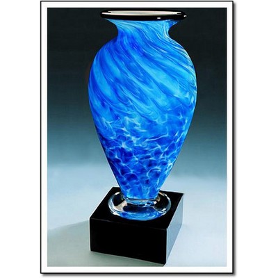 Arctic Pool Mercury Vase w/ Marble Base (4.25"x9.75")