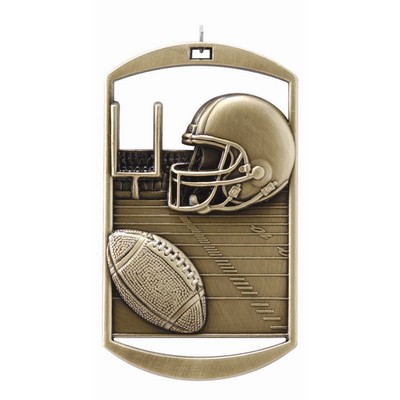 Dog Tag Medal, "Football" - 2"