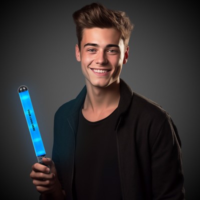 12" Blue LED Patrol Wand(Pad Print)