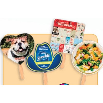 Stock Fan w/4-Color Process Front & Black Ink Back Digital Hand