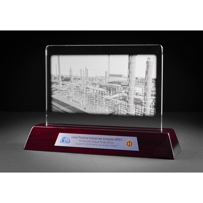 Dark Rosewood Slotted Base for 12" Crystal (14 3/4 x 2 5/8 x 2 3/8")