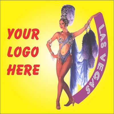 Vegas Showgirl in Purple Metal Photo Magnet (2.5" Square)
