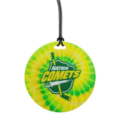 USA Made Full Color Write On Tag w/ Flexible Plastic Loop Strap (Circle 2.5"x2.5")