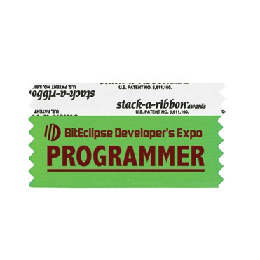 Custom Name Badge Ribbon w/1 Color Imprint (3"x1 5/8")